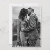 モノグラエレガントム白黒1写真結婚s 招待状 (正面)