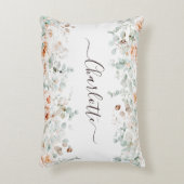 モノグラエレガントム素朴バラフローラ緑 アクセントクッション (正面(垂直))