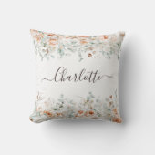 モノグラエレガントム素朴バラフローラ緑 クッション (正面)