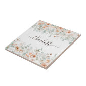 モノグラエレガントム素朴バラフローラ緑 タイル (側面)