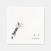 モノグラエレガントム結婚のカクテル スタンダードカクテルナプキン (正面)