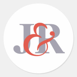 モノグラエレガントム結婚のステッカー ラウンドシール