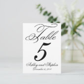 モノグラエレガントム結婚のテーブル番号カード インビテーションポストカード (スタンド正面)