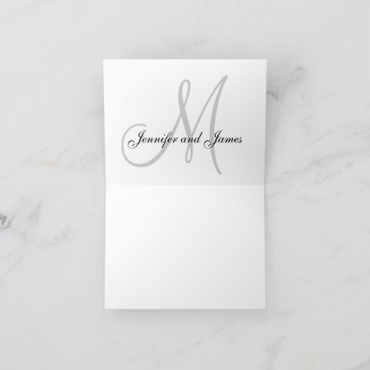 モノグラエレガントム結婚サンキューカード サンキューカード (内部)