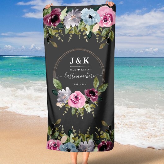 モノグラエレガントム結婚ス ビーチタオル