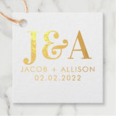 モノグラエレガントム結婚式の引き出物ブライダルパーティ フェイバータグ (正面)