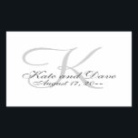 モノグラエレガントム結婚式の引き出物 長方形シール<br><div class="desc">シンプル最高の。洗練エレガントされたデザイン3dモノグラム文字あなたの卒業、記念日または結婚披露宴のために。モノグラム、文字、日付とカップル名はあなたのニーズに合わせて変更する簡単である。あなたの個人的な好みに合わせて背景色または画像を追加する。君が決める。お前デザイン。</div>