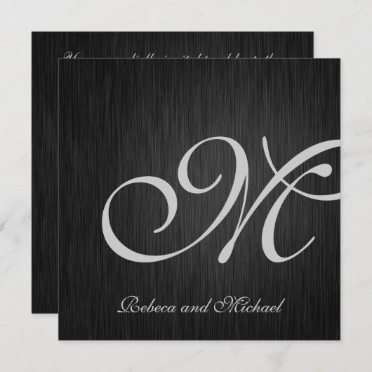 モノグラエレガントム結婚式の招待 招待状 (正面/裏面)