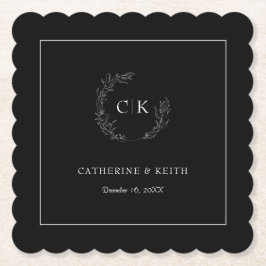 モノグラエレガントム結婚紙コースター ペーパーコースター