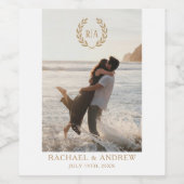 モノグラエレガントム結婚金ゴールド白 ワインラベル (シングルラベル)