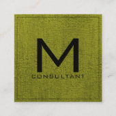 モノグラエレガントム緑のキャンバス スクエア名刺 (正面)