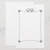 モノグラエレガントム縁どでカスタマイズ可能 便箋 (正面/裏面)