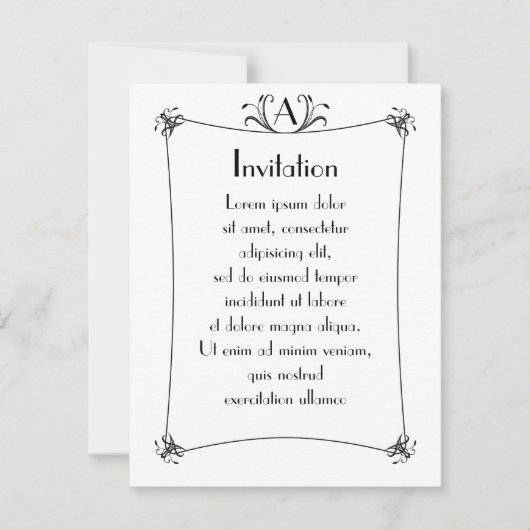 モノグラエレガントム縁どでカスタマイズ可能 招待状 (正面)