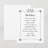 モノグラエレガントム縁どでカスタマイズ可能 招待状 (正面/裏面)