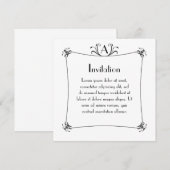 モノグラエレガントム縁どでカスタマイズ可能 招待状 (正面/裏面)