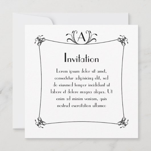 モノグラエレガントム縁どでカスタマイズ可能 招待状 (正面)