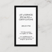 モノグラエレガントム縦型平白黒 名刺 (裏面)