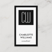 モノグラエレガントム縦型平白黒 名刺 (正面)