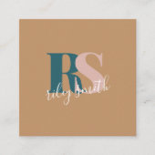 モノグラエレガントム茶モダンティール(緑がかった色)プロフェッショナル スクエア名刺 (正面)