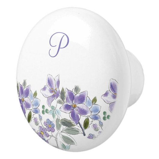 モノグラエレガントム薄紫フローラ セラミックノブ (右)