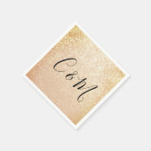 モノグラエレガントム金ゴールドグリッター結婚ズ スタンダードカクテルナプキン (角)