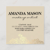 モノグラエレガントム金ゴールドフローラ スクエア名刺 (裏面)