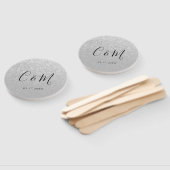 モノグラエレガントム銀グリッター結婚のハンドファン ハンドファン (組立なし)