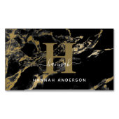 モノグラエレガントム黒と金ゴールド マグネット名刺 (正面)