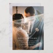 モノグラエレガントム2フォトミニマル結婚リスト 招待状 (正面/裏面)