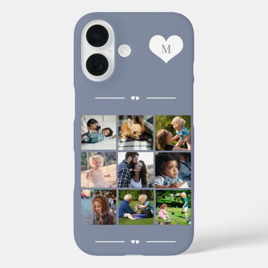 モノグラエレガントム9フォトコラージュ青 Case-Mate iPhoneケース (裏面)