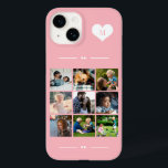 モノグラエレガントム9枚の写真コラージュ Case-Mate iPhone 14ケース<br><div class="desc">9つの家族、子供、ペットや友達の画像を追加して最高の、明るいピンクの背景の上に白いハートの中にあなたのモノグラム名のイニシャルと独自の美しいフォトコラージュの電話ケースフェミニンを作成する。           簡単の正方形の画像と文字カスタムでパーソナライズする</div>