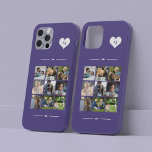 モノグラエレガントム9枚の写真コラージュ Case-Mate iPhone 14ケース<br><div class="desc">9つの家族、子供、ペットや友達の画像を追加して最高の、紫色の背景の上に白いハートの中にあなたのモノグラム名イニシャルと独自の美しい写真コラージュの電話ケースフェミニンを作成する。           簡単の正方形の画像と文字カスタムでパーソナライズする</div>