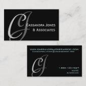 モノグラエレガントム（カスタマイズ可能な黒の名刺） 名刺 (正面/裏面)