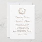 モノグラエレガントム&カップルの写真結婚 招待状 (正面)