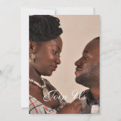 モノグラエレガントム&カップルの写真結婚 招待状 (裏面)