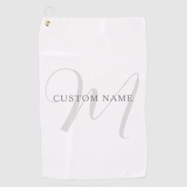 モノグラエレガントム | グレーと白（編集可能） ゴルフタオル