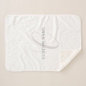 モノグラエレガントム | グレーと白（編集可能） シェルパブランケット (正面(横))