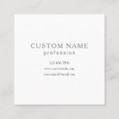 モノグラエレガントム | グレーと白（編集可能） スクエア名刺 (裏面)