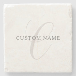 モノグラエレガントム | グレーと白（編集可能） ストーンコースター