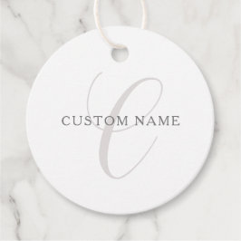 モノグラエレガントム | グレーと白（編集可能） フェイバータグ