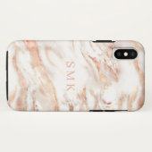 モノグラエレガントム | シック銅バラ金ゴールド大理石 Case-Mate iPhoneケース (裏面(横))