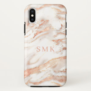 モノグラエレガントム シック銅バラ金ゴールド大理石 iPhone XSケース