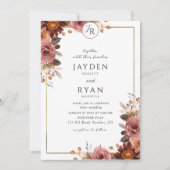 モノグラエレガントム・ブルゴーニュと赤面結婚ズ 招待状 (正面)