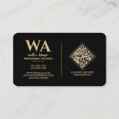 モノグラエレガントム | プロフェッショナルラグジュアリーブラック 名刺 (裏面)