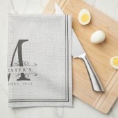 モノグラエレガントム・リネン・ファミリー・スタブリッシュ・イヤー キッチンタオル (四つ折り)