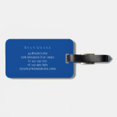 モノグラエレガントム、名前と情報、青と白 ラゲッジタグ (裏面横)