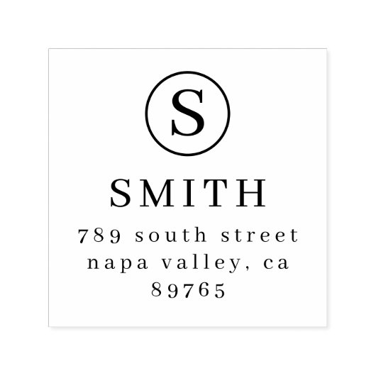 モノグラエレガントム&名前差出人住所 セルフインキングスタンプ (デザイン)