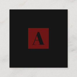 モノグラエレガントム（濃い赤）名刺 スクエア名刺