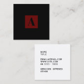 モノグラエレガントム（濃い赤）名刺 スクエア名刺 (正面/裏面)