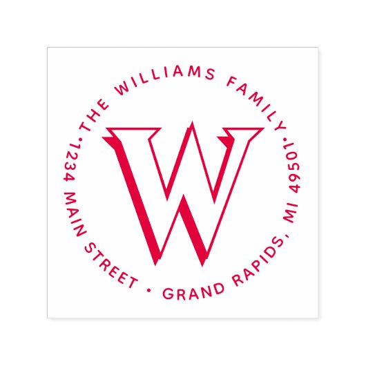 モノグラエレガントム♣独自の差出人住所を作成 セルフインキングスタンプ (デザイン)